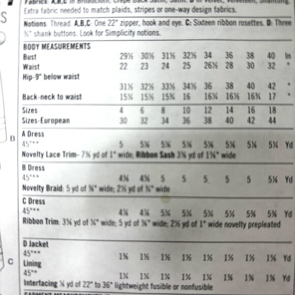 Simplicity #9221 Regency Titantic Empire Waist Dress Pattern Sz 4-- 18 - Picture 9 of 10